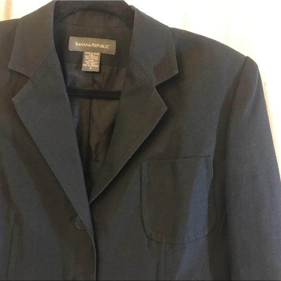 Vintage Banana Republic Black 3 Button Blazer Size 6 - Picture 3 of 12